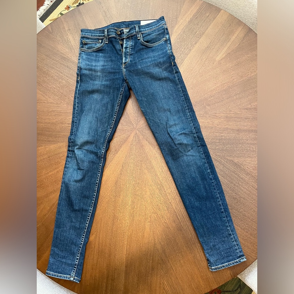 Men’s Blue “ extra slim fit” size 30w rag and bone Jeans
